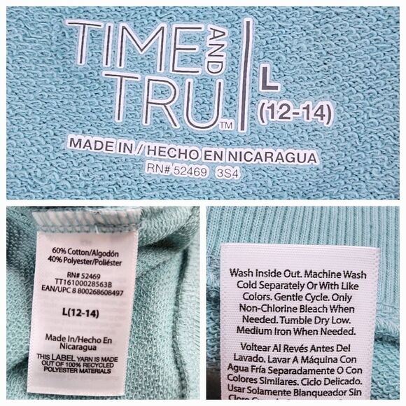 🩵NWT Aqua Lightweight Hi-Low Long Sleeve Sweatshirt Large - Picture 12 of 12